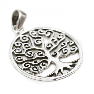Tree of life flower pendant silver Ethike Wholesale