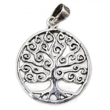 Tree of life flower pendant silver Ethike Wholesale