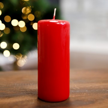 6 decorative candles - red 150x60 mm Ethike Wholesale