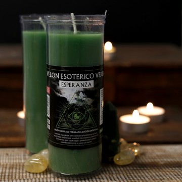 Green 3 pcs esoteric candle