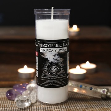 White 3 pcs esoteric candle