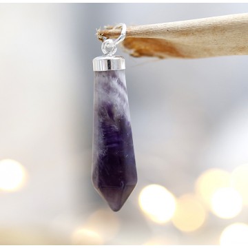 Amethyst pendant silver and...