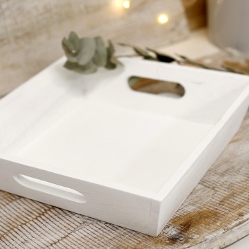Square white wooden box...